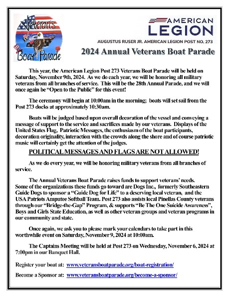 Veterans Boat Parade Flyer